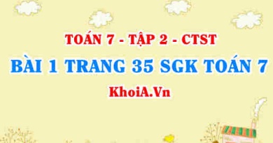 Bài 1 trang 35 SGK Toán 7 tập 2 Chân trời sáng tạo